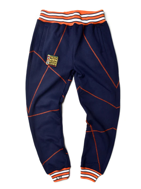 AACA Original '92 "Frankenstein" Stitched Sweatpants Navy/Orange