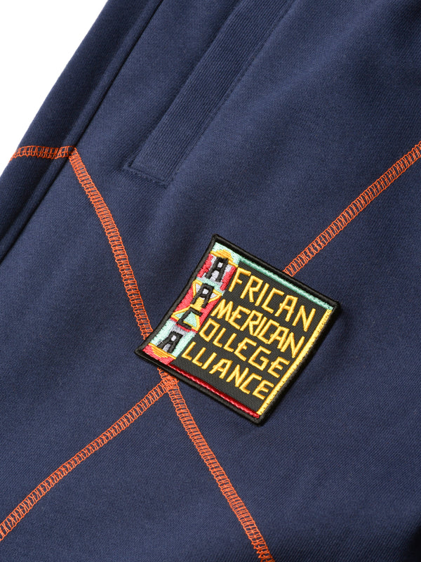 AACA Original '92 "Frankenstein" Stitched Sweatpants Navy/Orange