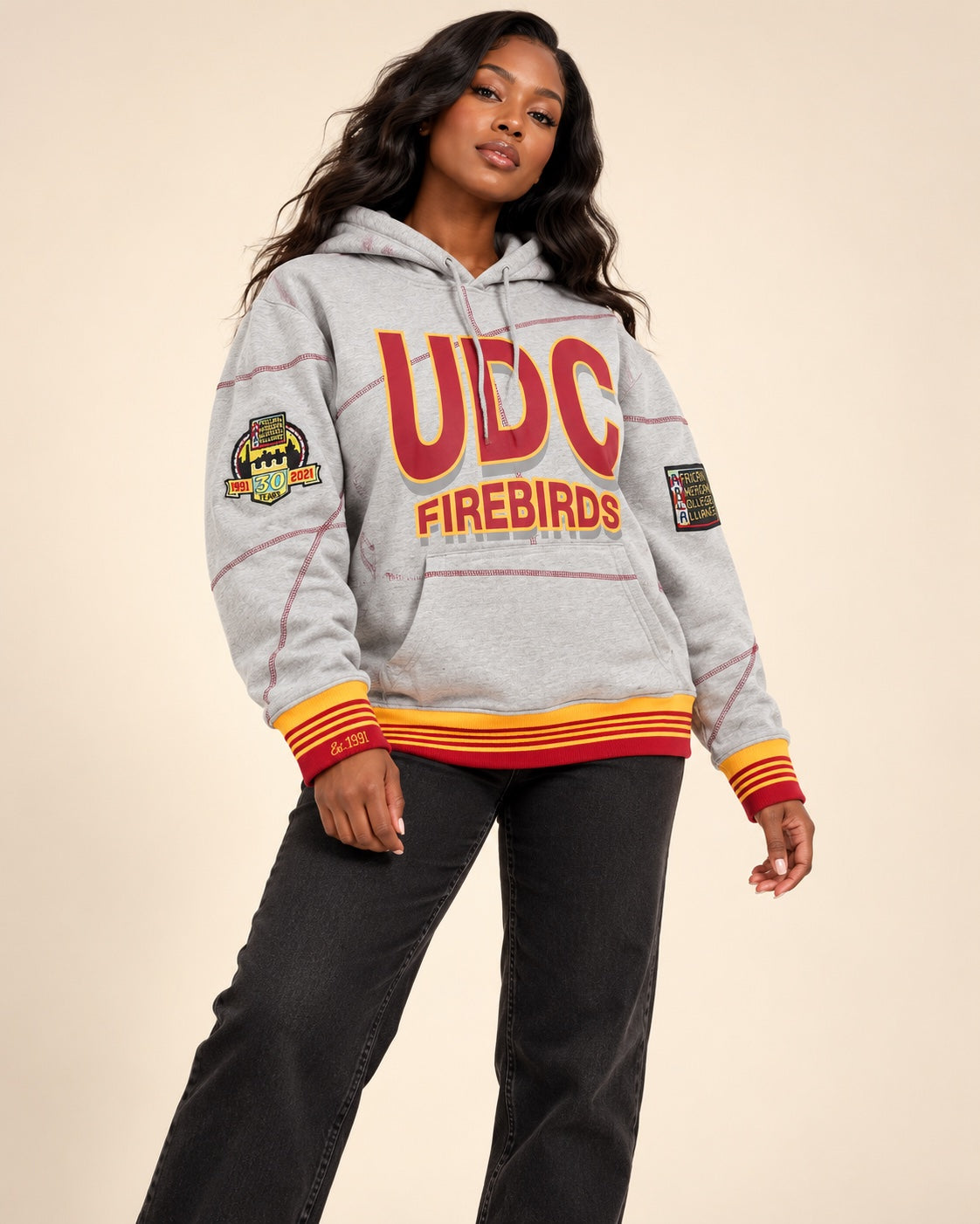 UDC Firebirds 93 Frankenstein Hoodie MDH.Grey / Red / Gold - AACA 30th Anniversary Special Edition