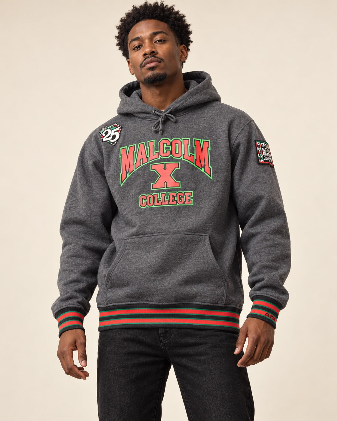 FTP Malcolm X College Classic 91 Hoodie Charcoal Grey