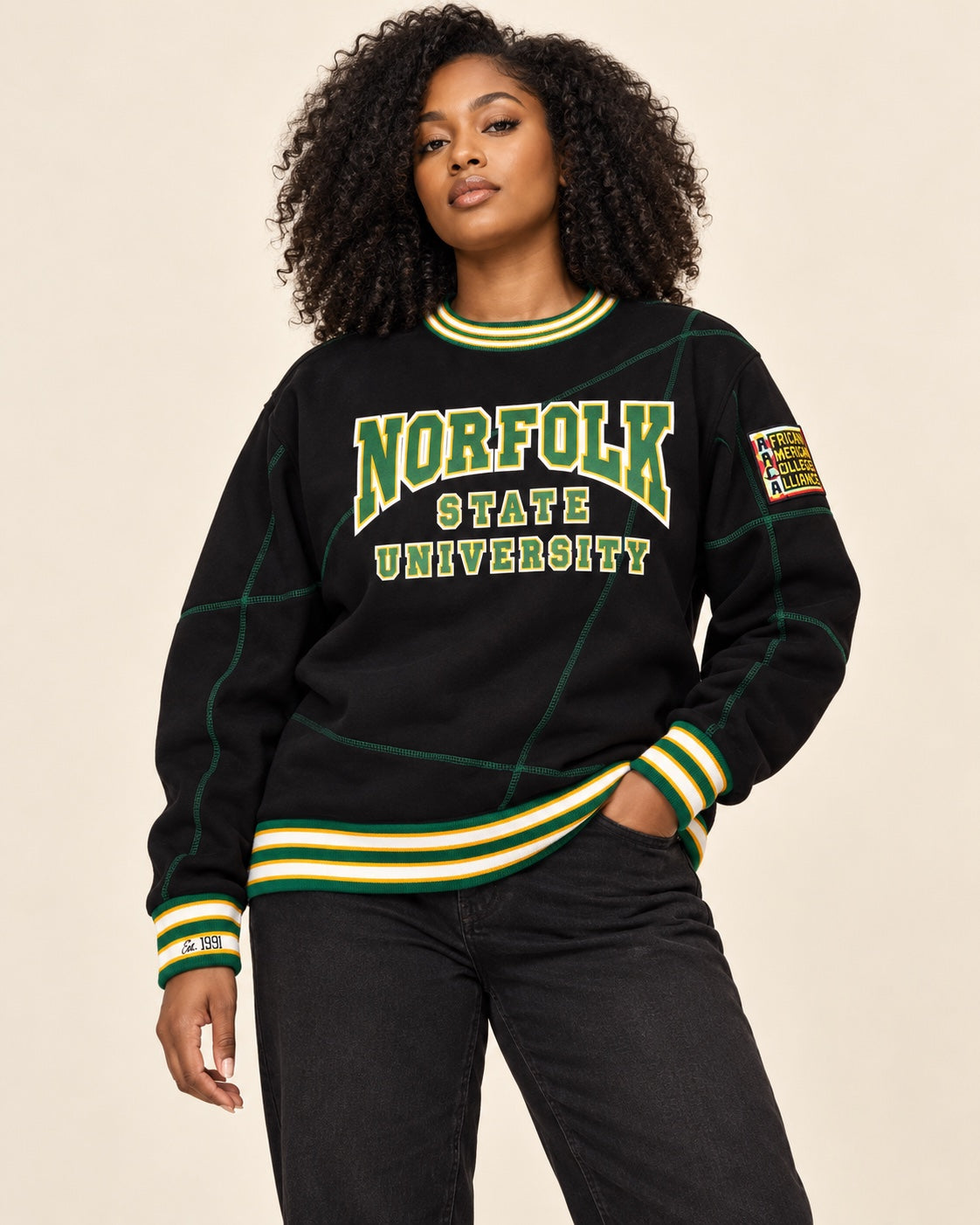 Norfolk State University Original '92 "Frankenstein" Crewneck Black / Green