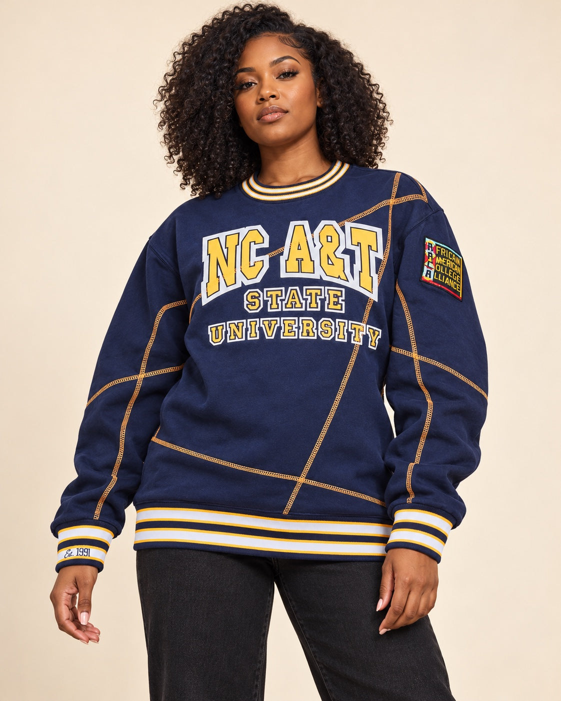 North Carolina A&T University Original '92 "Frankenstein" Crewneck Navy/Gold