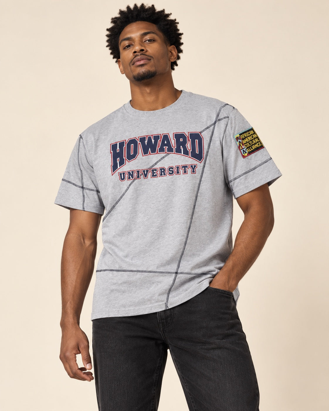 Howard University Originals' AACA Classic T-Shirt MDH. Grey / Navy