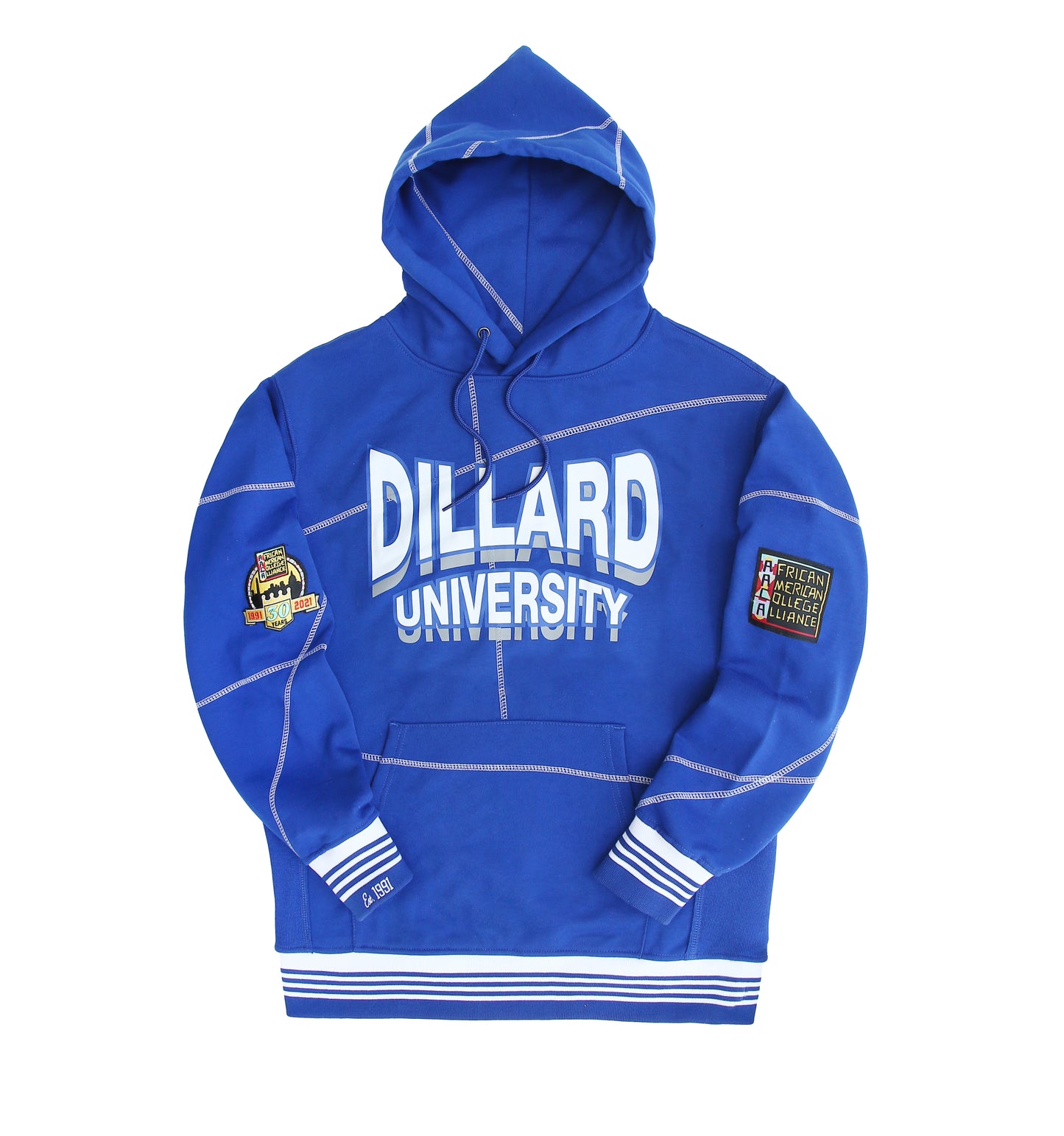 Dillard University 93 Frankenstein Hoodie Royal Blue/White - AACA 30th Anniversary Special Edition