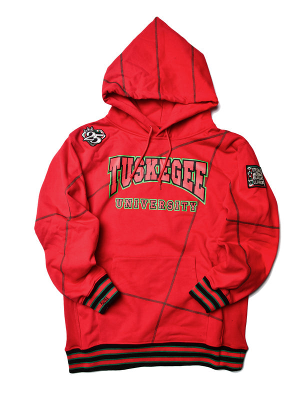 FTP Tuskegee University 92 Frankenstein Stitched Hoodie Red / Kelly Green