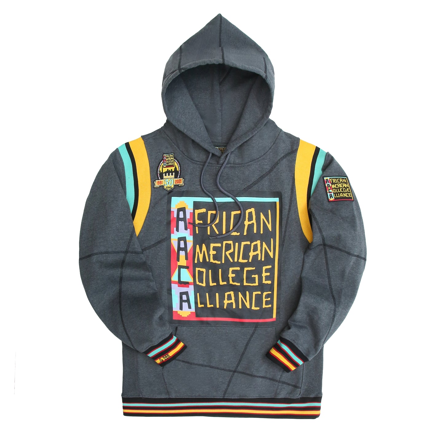 30th Anniversary AACA Frankenstein Stitched Hoodie Charcoal/Black - African American College Alliance