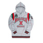 30th Anniversary FTP Malcolm X Frankenstein Stitched Hoodie MDH.Grey / Red Malcolm X College Frankenstein Hoodie white background product image