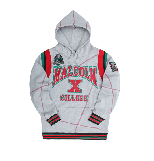 30th Anniversary FTP Malcolm X  Frankenstein Stitched Hoodie MDH.Grey / Red
