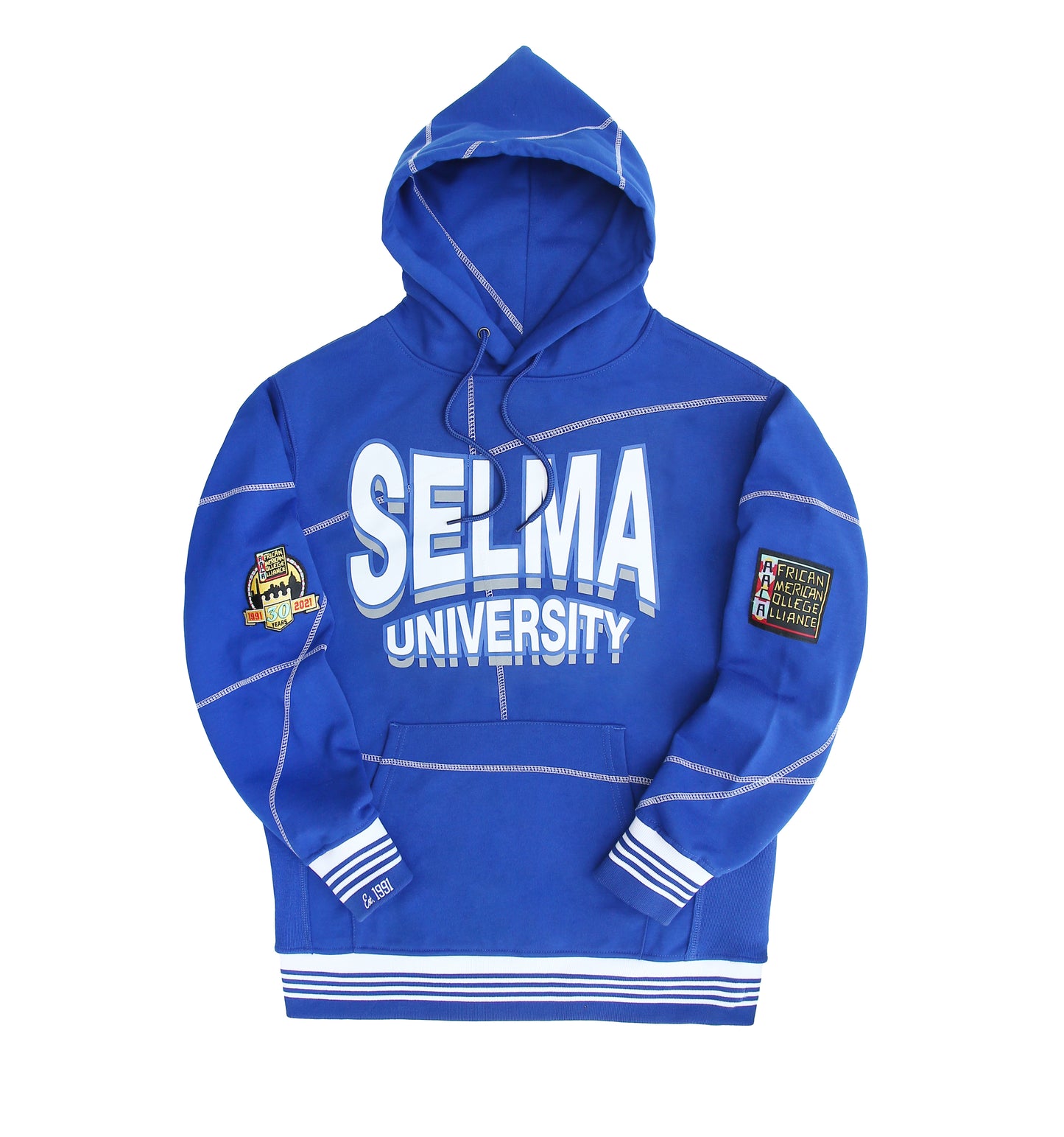 Selma University 93 Frankenstein Hoodie Royal Blue/White - AACA 30th Anniversary Special Edition