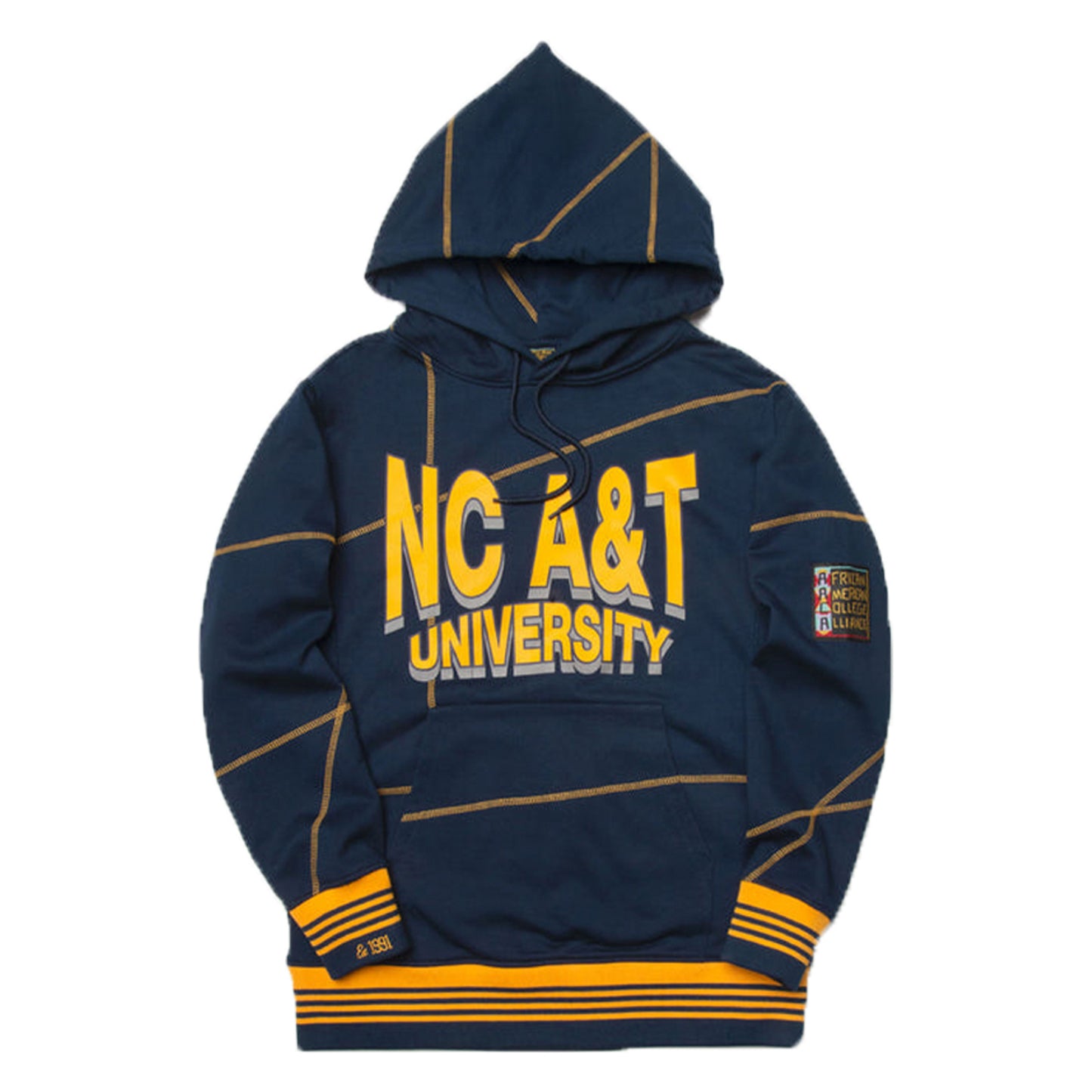 North Carolina A&T University 93 Frankenstein Hoodie Navy/Gold