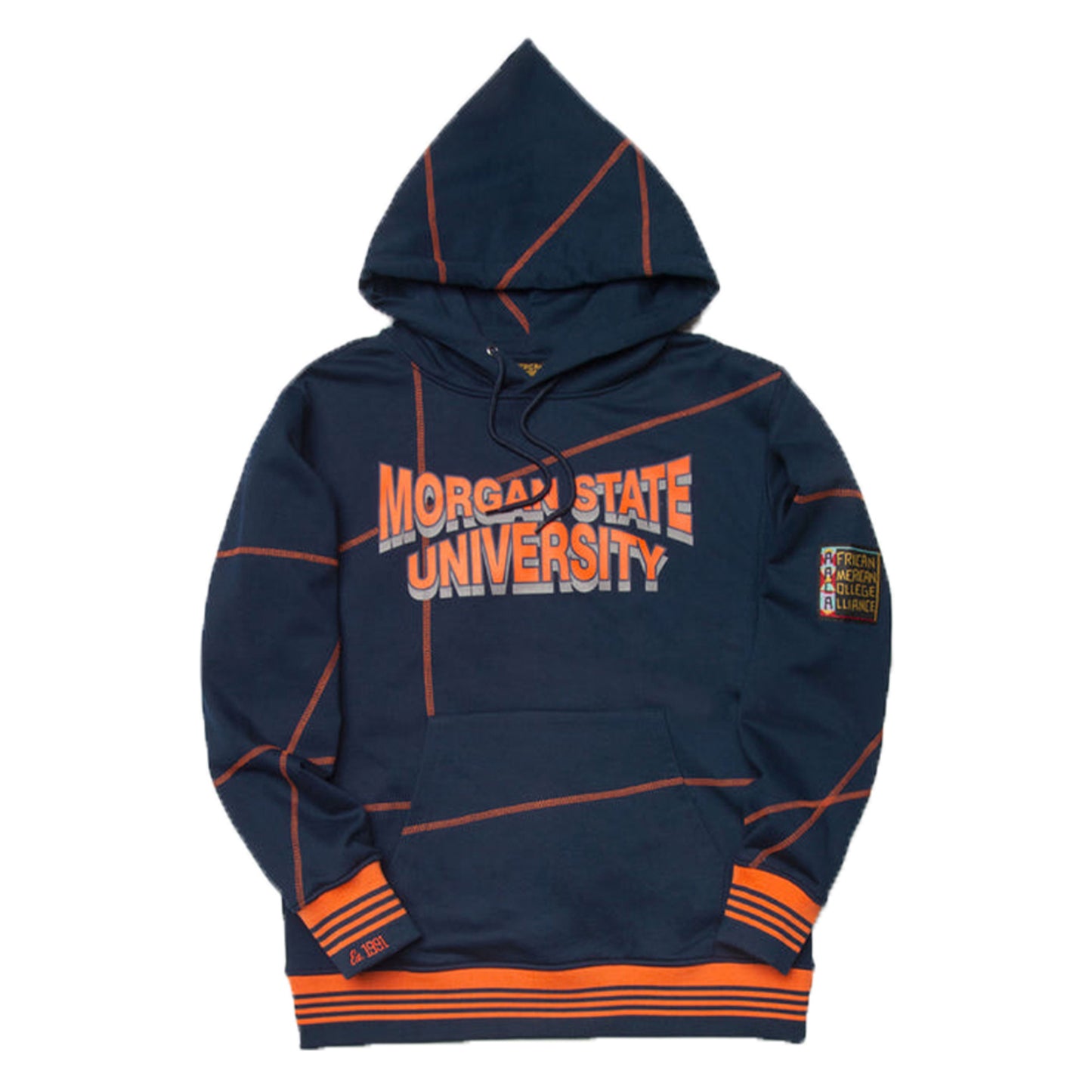 Morgan State 93 Frankenstein Hoodie Navy/Orange