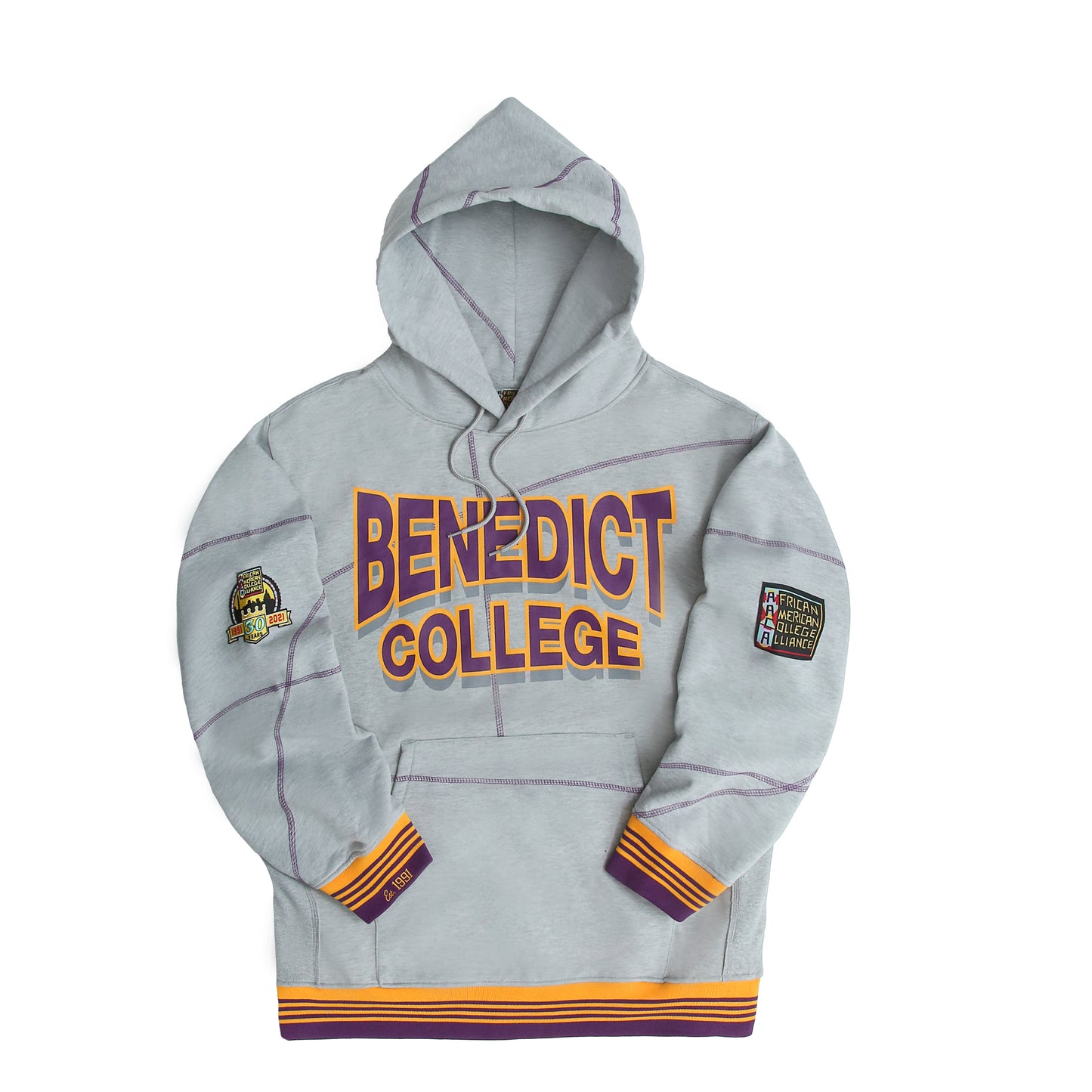 Benedict University 93 Frankenstein Hoodie MDH Grey/Purple/Gold - AACA 30th Anniversary Special Edition
