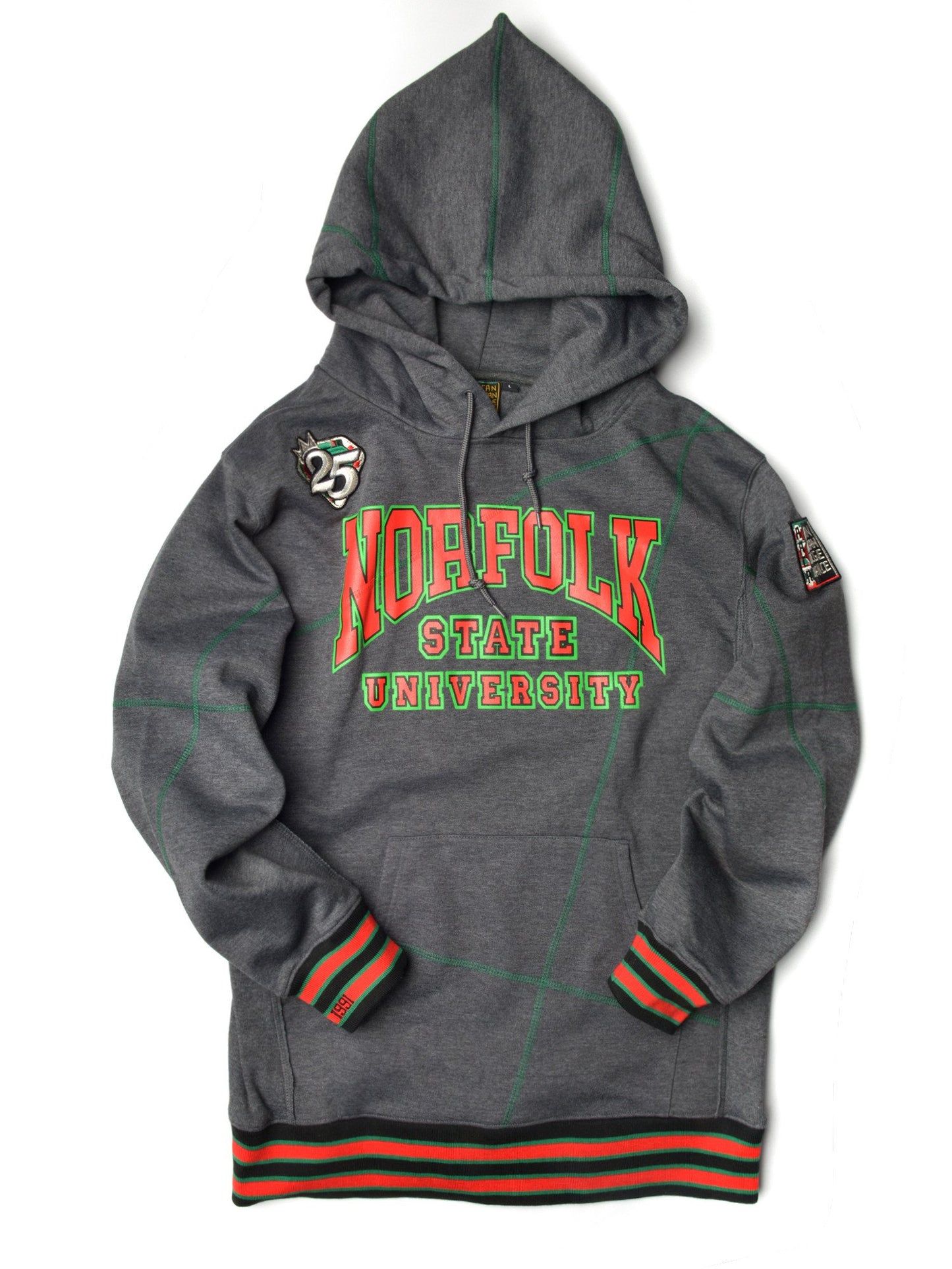 FTP Norfolk State University Classic 91 Hoodie Charcoal Grey / Kelly Green