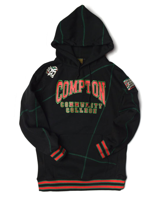 FTP Compton Community College AACA Original 92 Frankenstein Stitched Hoodie Black/Kelly Green