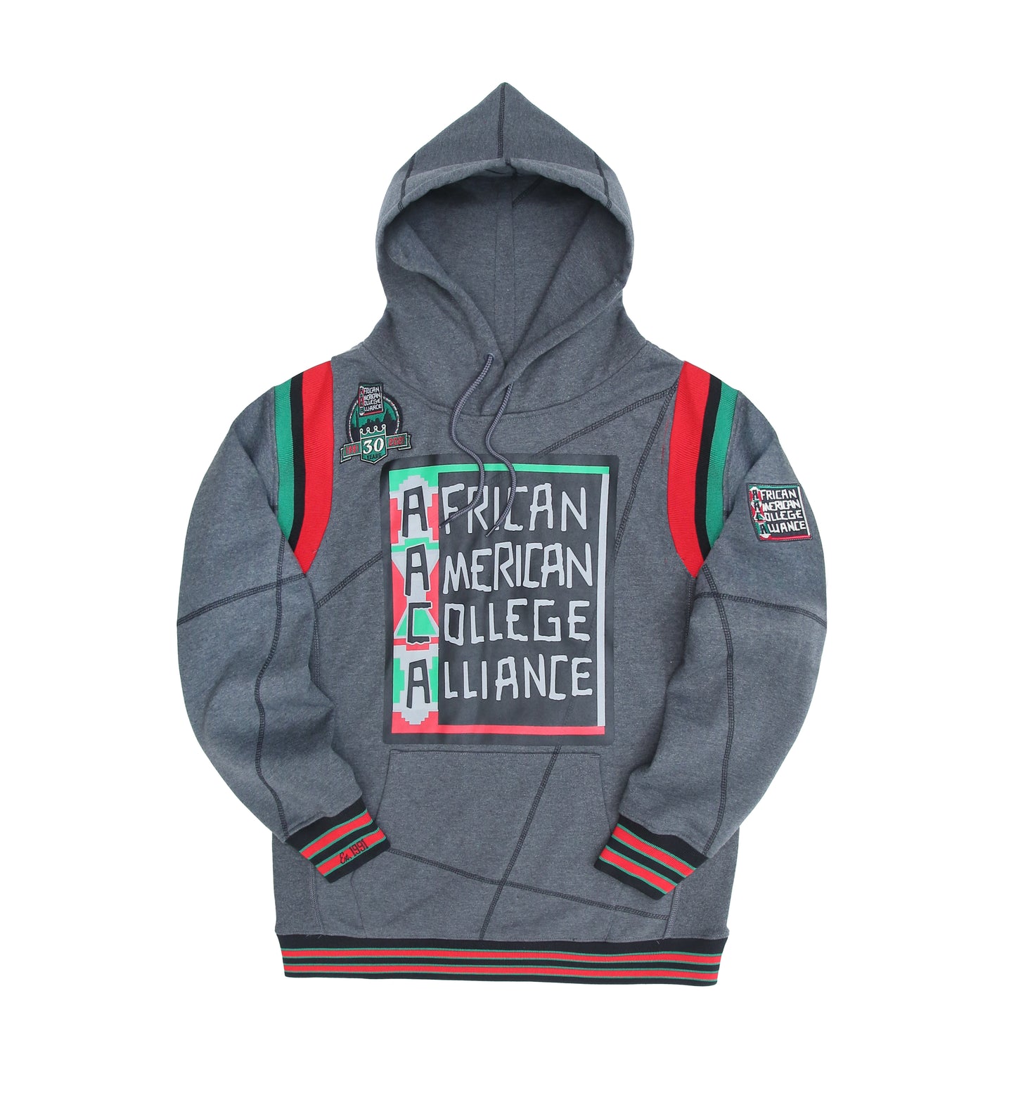 30th Anniversary FTP AACA Frankenstein Stitched Hoodie Charcoal / Black
