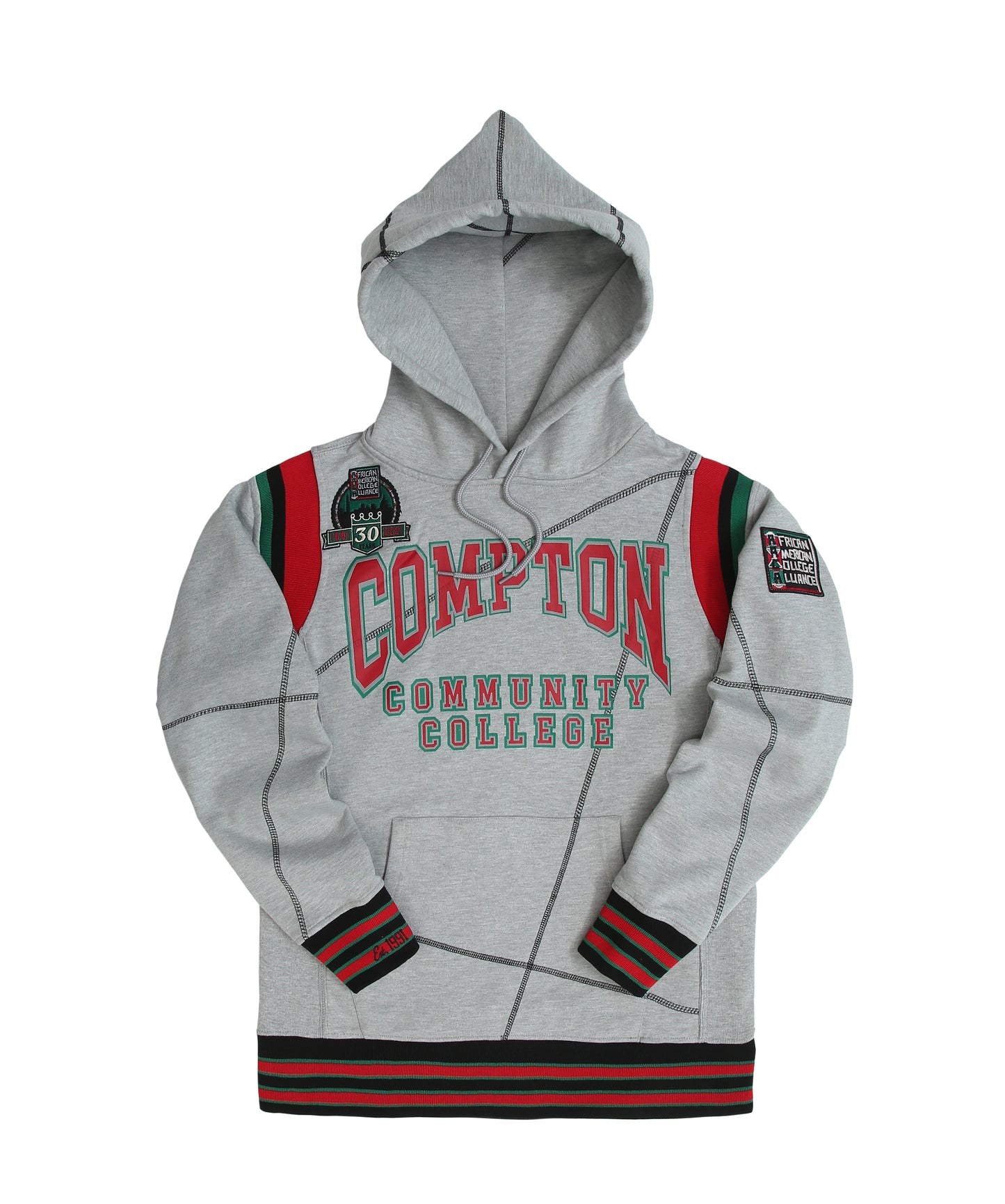 30th Anniversary FTP Compton Community College Frankenstein Stitched Hoodie MDH.Grey / Black