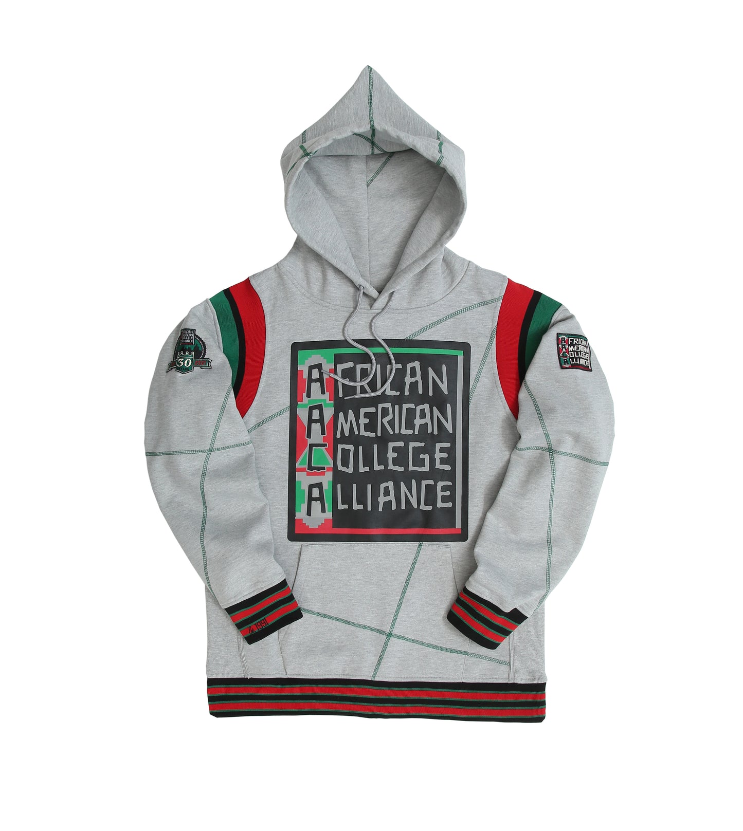 30th Anniversary FTP AACA Frankenstein Stitched Hoodie MDH. Grey / Green