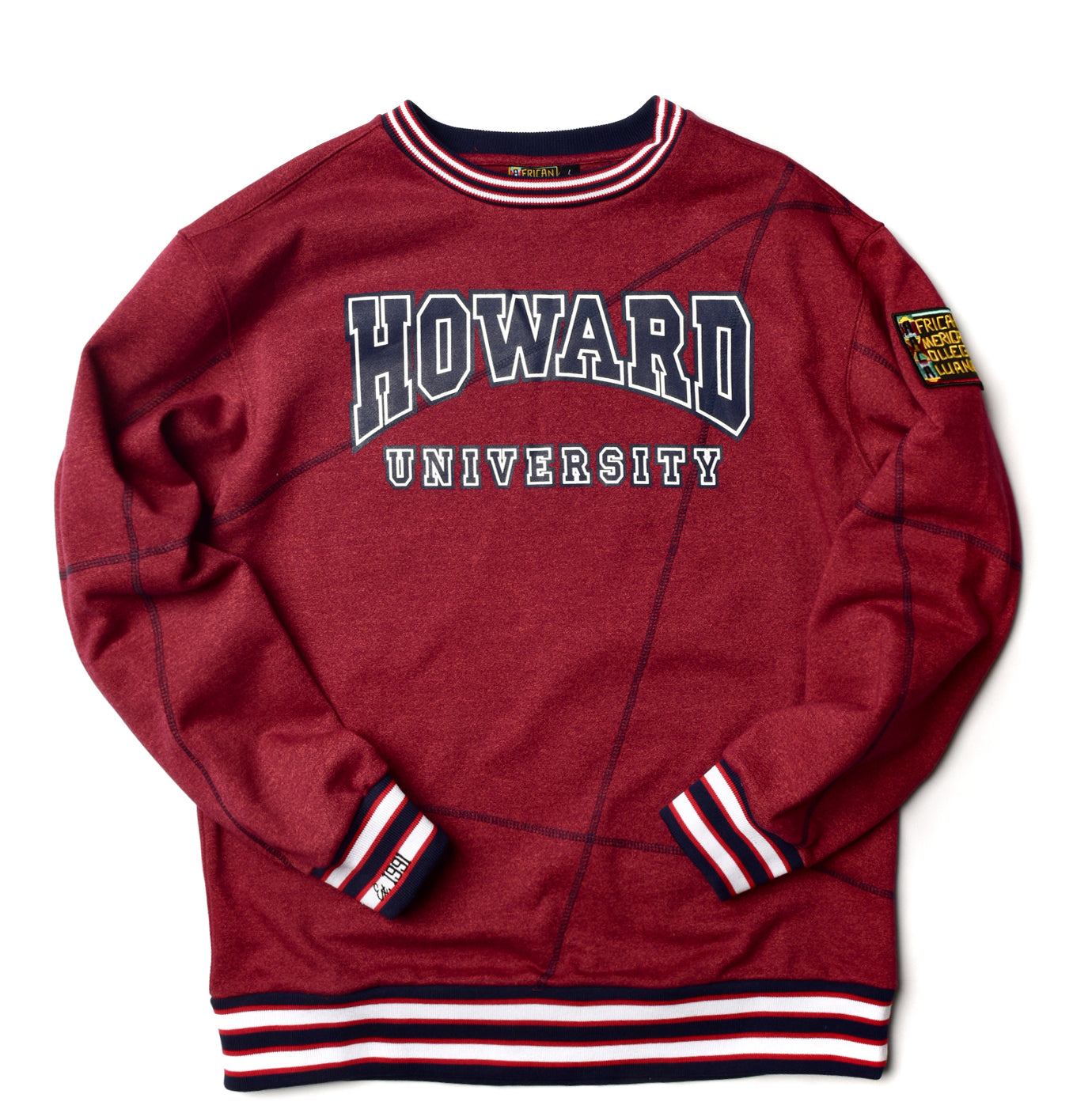 Howard University Original '92 "Frankenstein" Crewneck Red Heather/Navy