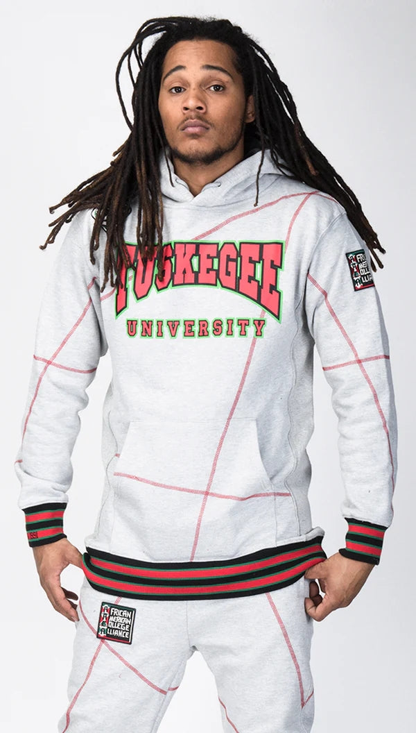 FTP Tuskegee University 92 Frankenstein Stitched Hoodie MDH.Grey / Red