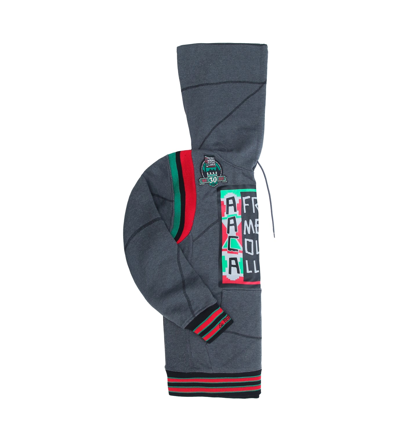 30th Anniversary FTP AACA Frankenstein Stitched Hoodie Charcoal / Black