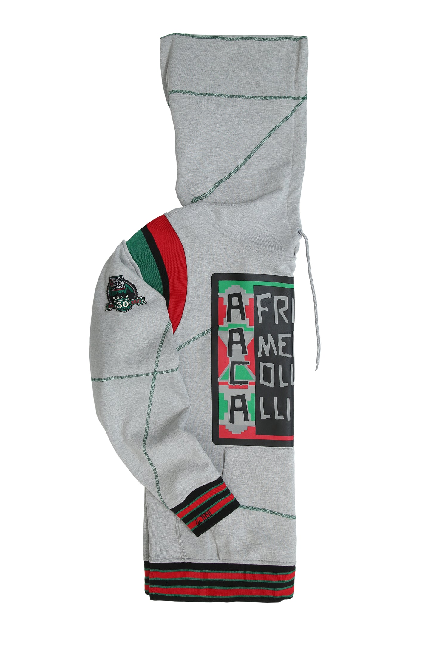 30th Anniversary FTP AACA Frankenstein Stitched Hoodie MDH. Grey / Green