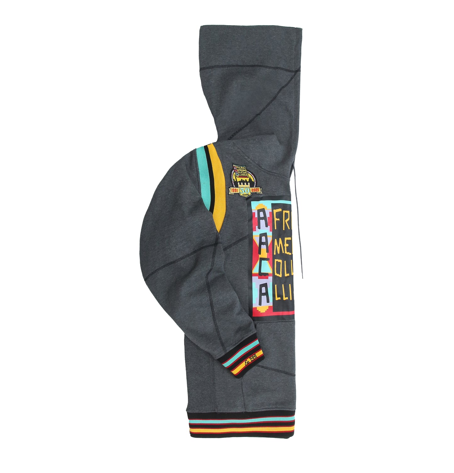 30th Anniversary AACA Frankenstein Stitched Hoodie Charcoal/Black - African American College Alliance