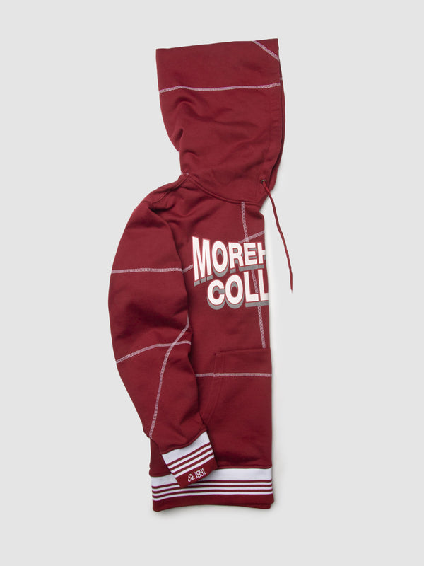 Morehouse College 93 Frankenstein Hoodie Maroon/White