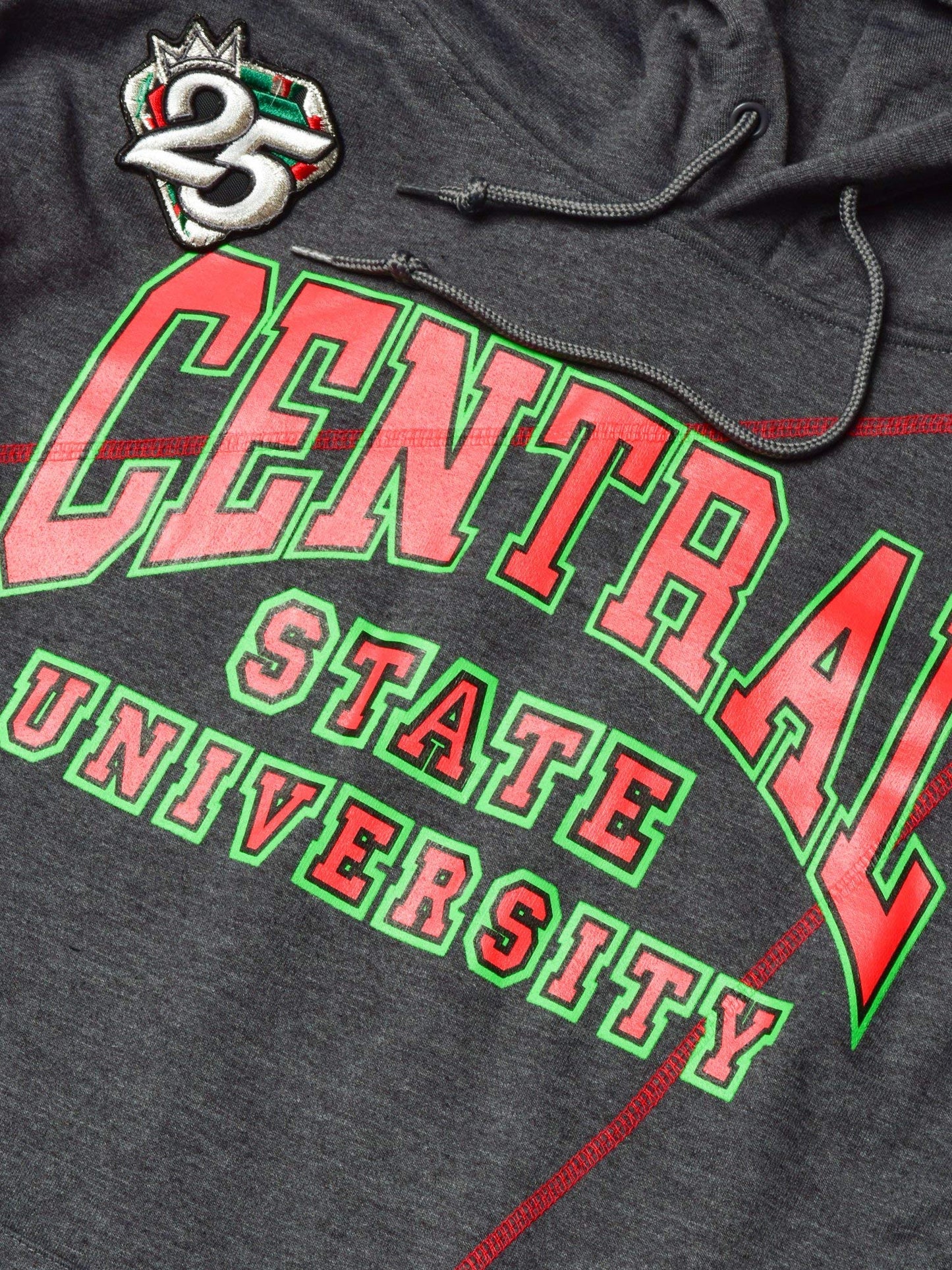 FTP Central State University 92 Frankenstein Stitched Hoodie Charcoal Grey/Red