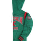 30th Anniversary FTP Malcolm X Frankenstein Stitched Hoodie KellyGreen / Black Malcolm X College Frankenstein Hoodie detail image