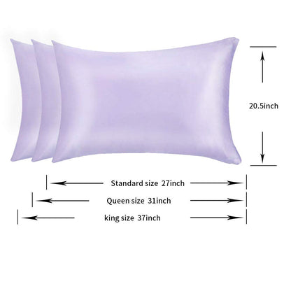 Jocoku 100% Mulberry Silk Pillowcases Set of 2 for Hair and Skin and Super Soft and Breathable Queen Size Nature Silk Pillowcases (Queen, Light Purple)