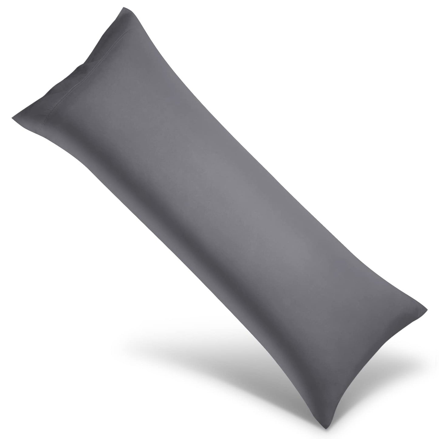 WishSmile Body Cooling Pillowcase Long Pillow Case Breathable Cool Silky Soft Rayon Derived from Bamboo Fabric,Hair and Skin Friendly,Dark Grey,1 Pack,20x54IN