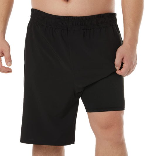 BRISIRA Big and Tall Mens Swim Trunks Swim Shorts Compression Liner Swimsuit Bathing Suit Board Shorts 1X-6X Black