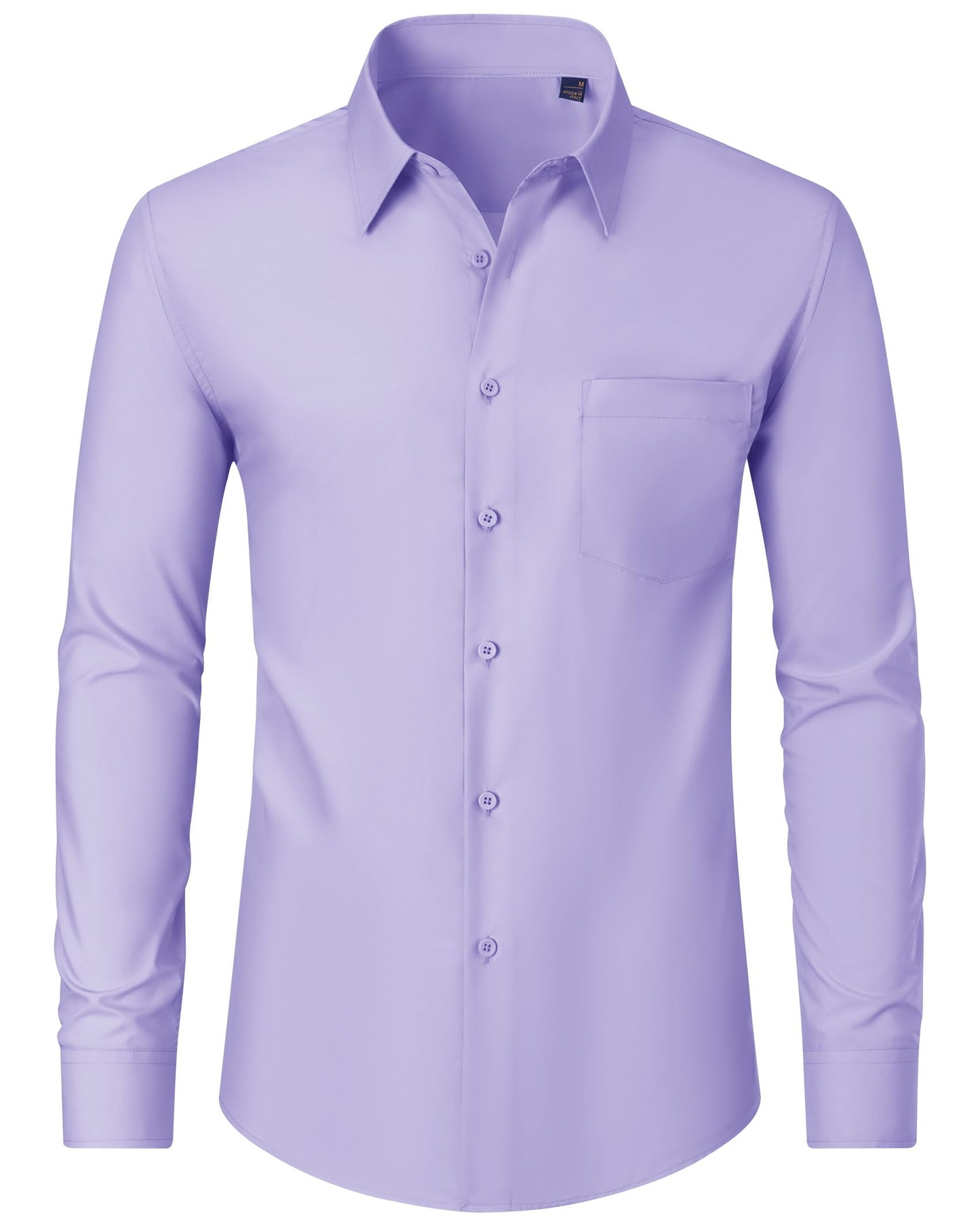 J.VER Men's Dress Shirts Wrinkle Free Long Sleeve Formal Shirt Solid Business Casual Wedding Button Down Shirts with Pocket Medium Lilac Purple
