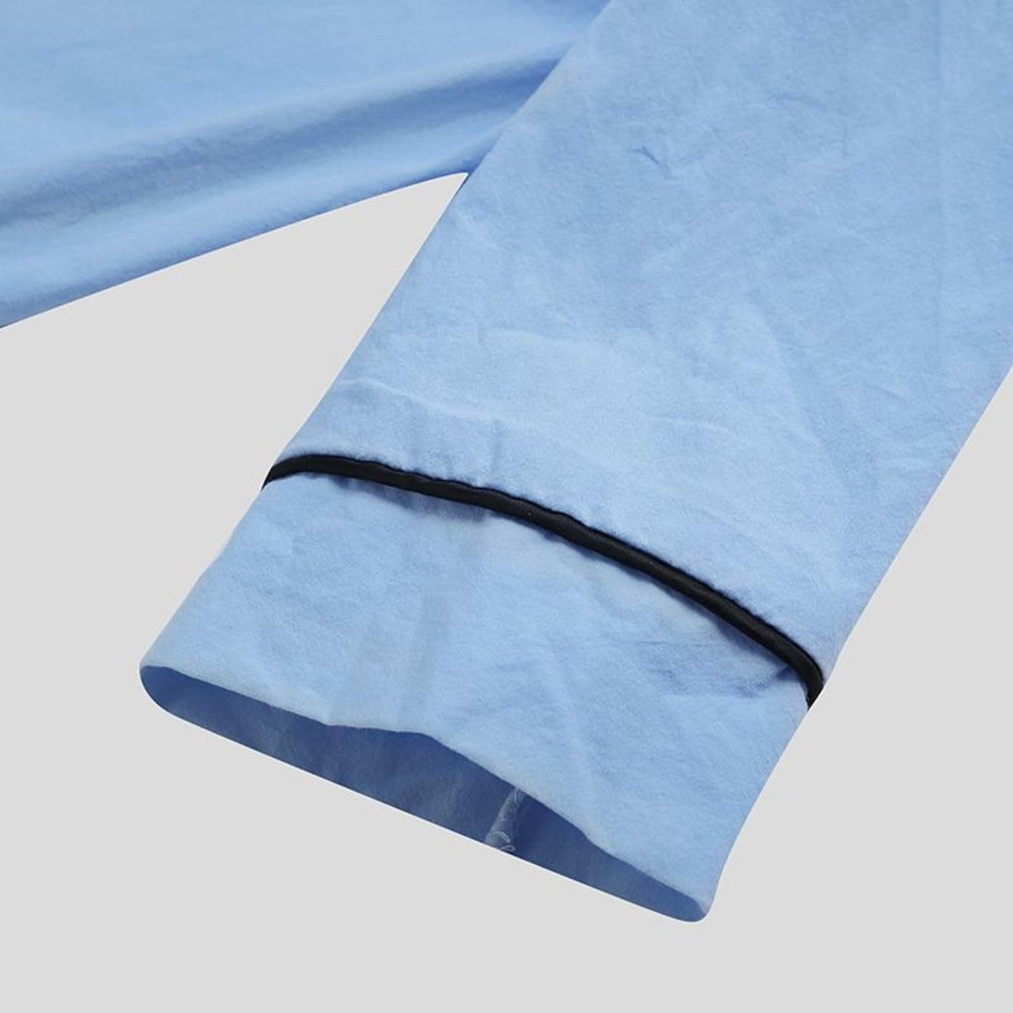 Xijadi Men's Nightshirt Cotton Night Shirt Thin Long Sleeve Henley Neck Button Spring Fall Sleepwear Soft Nightgown for Sleeping Knee Length Pajama Dress Loose Sleep Shirt Light Blue Large