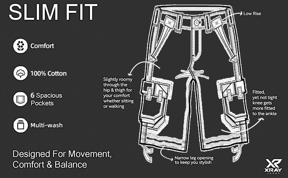 X RAY Men's Belted Long Cargo Shorts for Men, Below Knee Length Mens Cargo Shorts, 3/4 Pants (Big and Tall Shorts for Men) Black 38