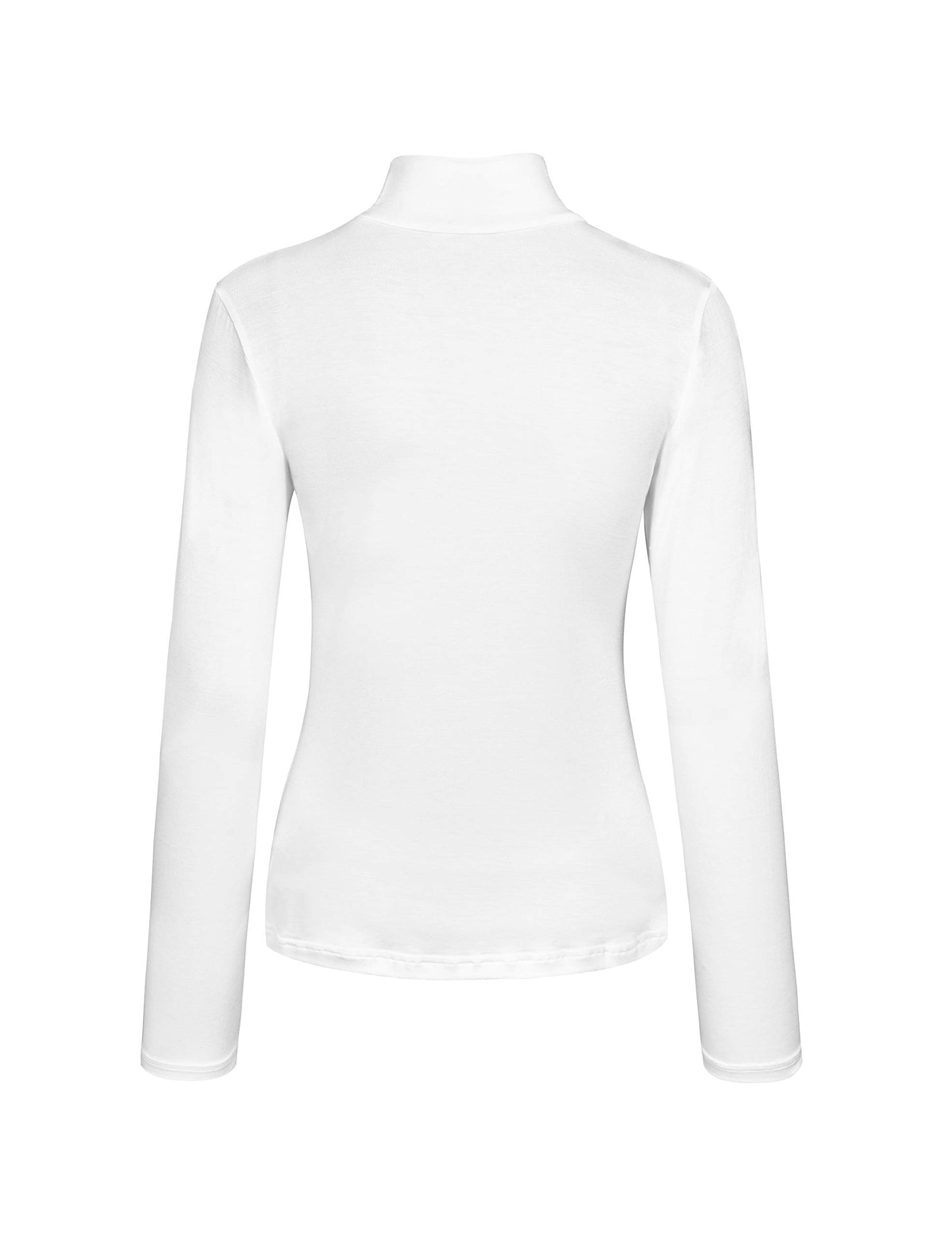Kindcall Women’s Slim Fitted White Mock Turtleneck Tops Long Sleeve Lightweight Base Layer Shirts Medium