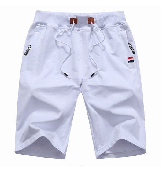 MO GOOD Mens Casual Shorts Workout Fashion Comfy Shorts Summer Breathable Loose Shorts (White, US (34-35))