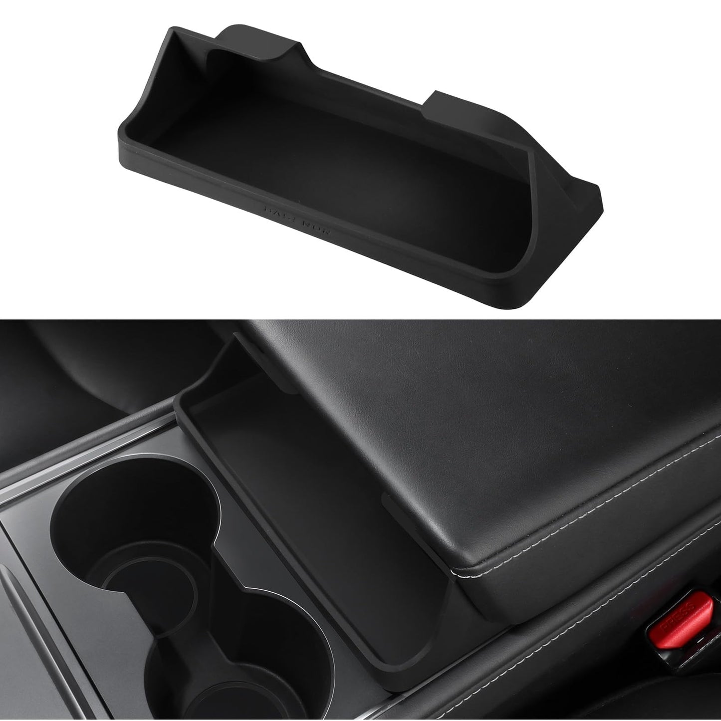 BASENOR 2024 Newest Tesla Model 3 Model Y Center Console Sunglasses Holder Armrest Box Silicone Eyeglasses Storage Box Key Card Holder 2021-2024 Accessories Interior Fit Model 3 Y with Refresh Console