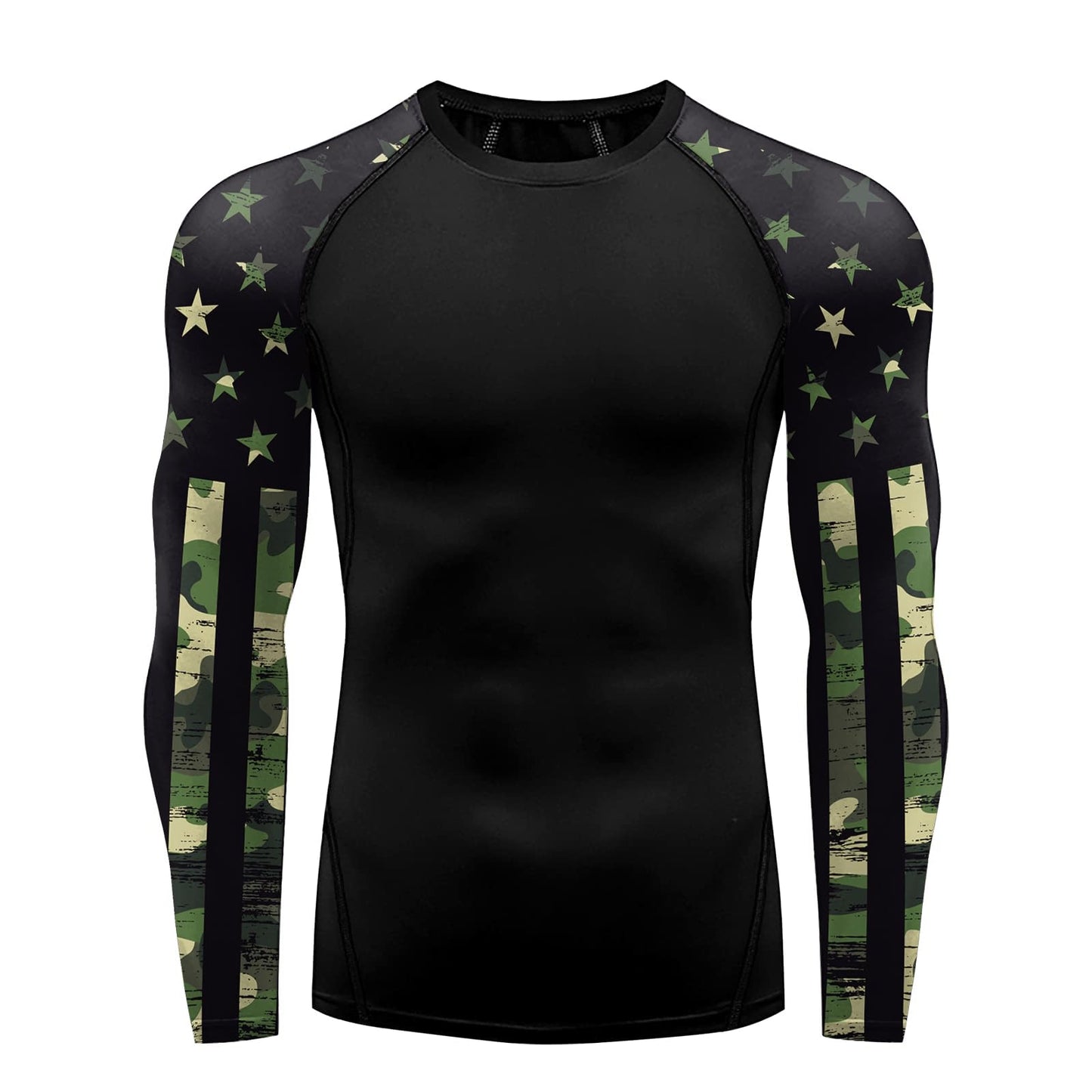 color cosplayer Jiu Jitsu Men American Flag UPF 50+ Sun Protection Printed Rash Guard Long Sleeve Swim Shirts