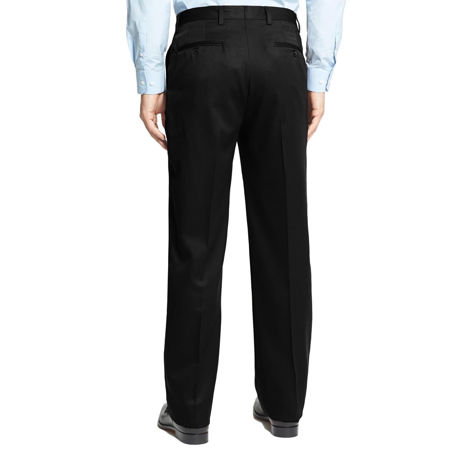 Men's Cozy Hidden Expandable Waist Dress Pants | Premium Stretch Texture Weave Work to Weekend Pant (Black,36W×30L)