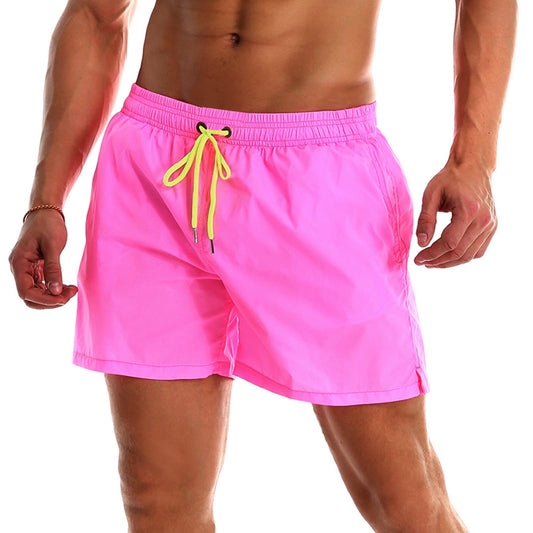 YnimioAOX Men's Swim Trunks Quick Dry Beach Shorts Swimwear Bathing Suit with Mesh Lining,Pink,34