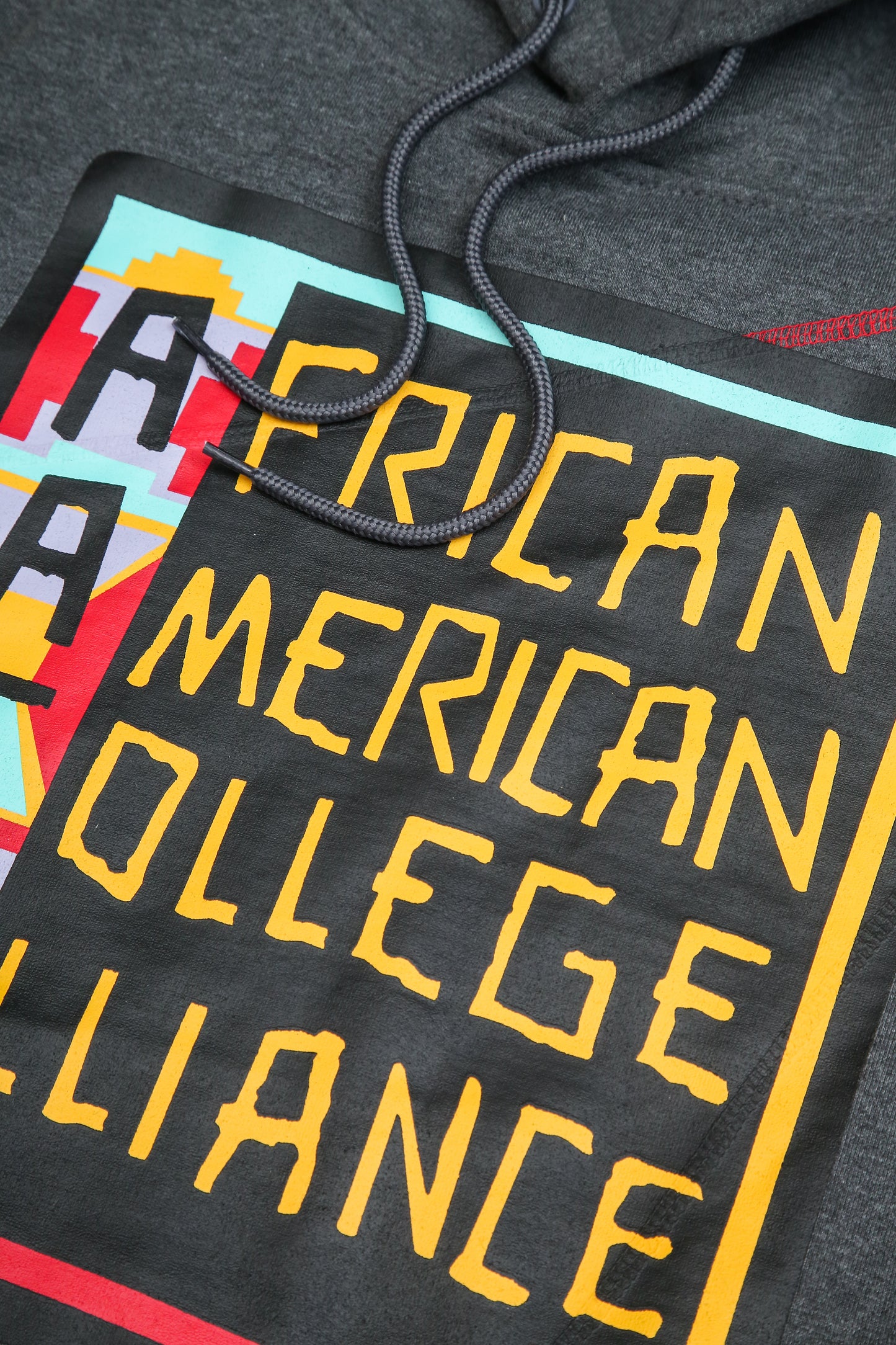 30th Anniversary AACA Frankenstein Stitched Hoodie Charcoal/Red-African American College Alliance