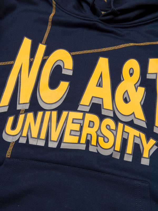 North Carolina A&T University 93 Frankenstein Hoodie Navy/Gold