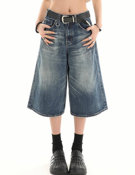 Y2k Baggy Jean Shorts Jorts Y2k Hip Hop Shorts Skater Jeans Grunge Jorts Aesthetic Pants