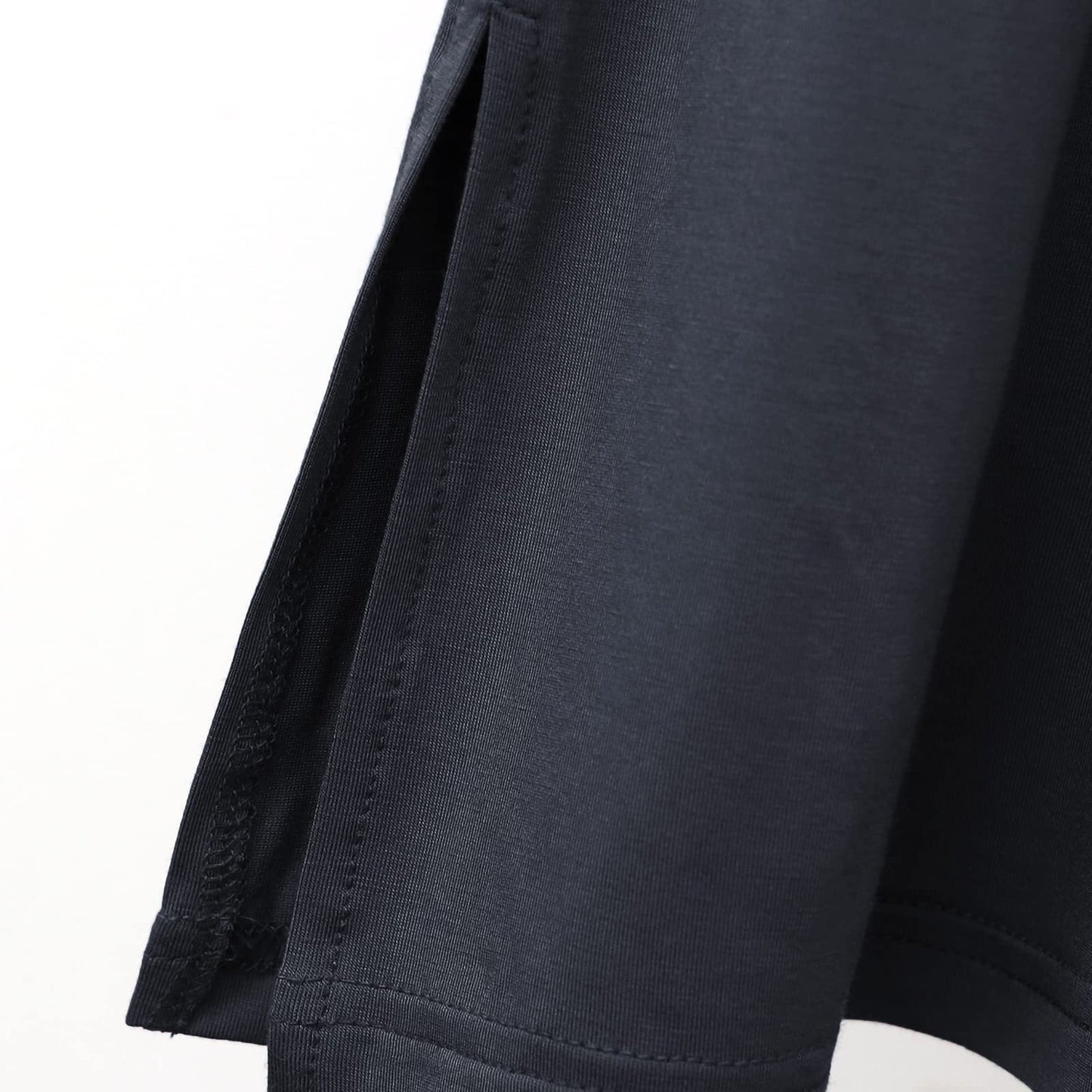 ASHER FASHION Mens Nightshirt Cotton Modal Nightgown V Neck Short Sleeve PJ Soft Long Sleepwear Loose Pajamas Sleep Shirt Deep Gray