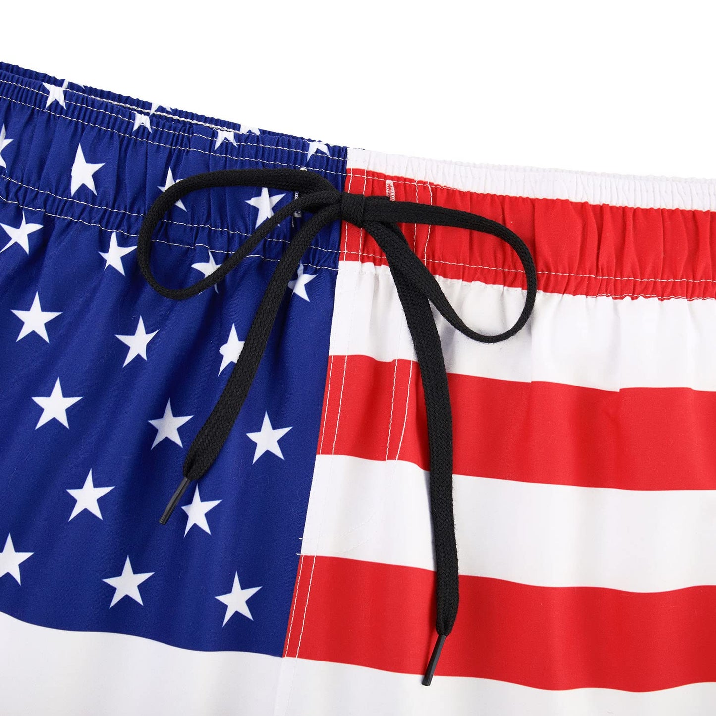 Cozople Mens Swim Trunks 4th of July Bathing Suit with Compression Liner Patriotic Swimming Shorts Beach Anti Chafe Swimming Trunk Swimwear White Red Stripe S