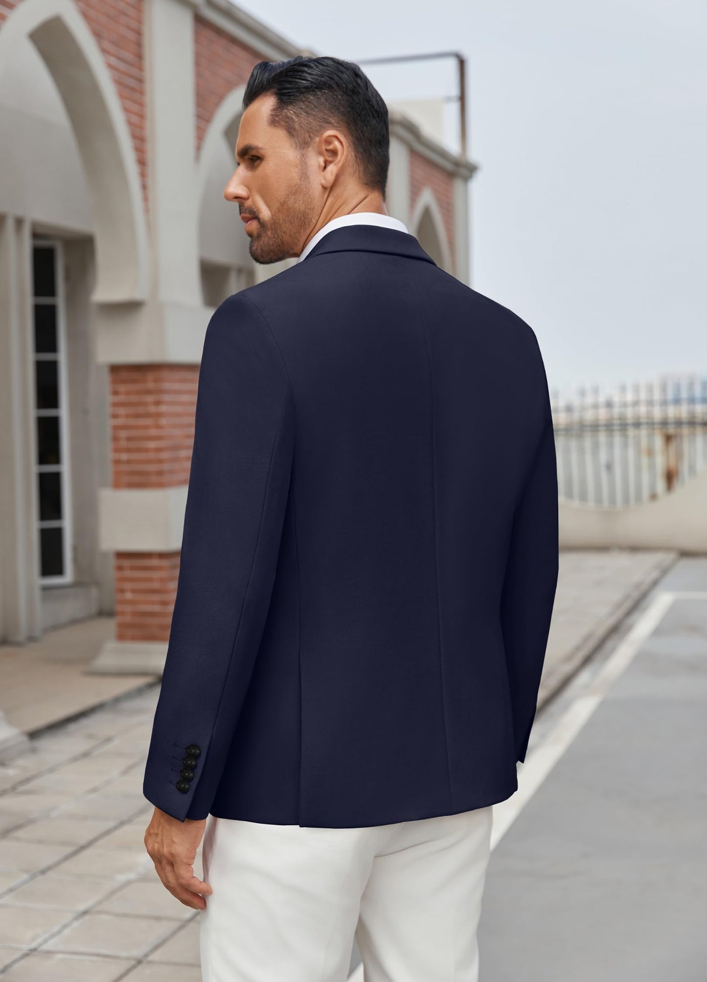COOFANDY Men's Blazer Casual Sport Coat Regular Fit Two Button Lightweight Business Suit Jacket Navy Blue