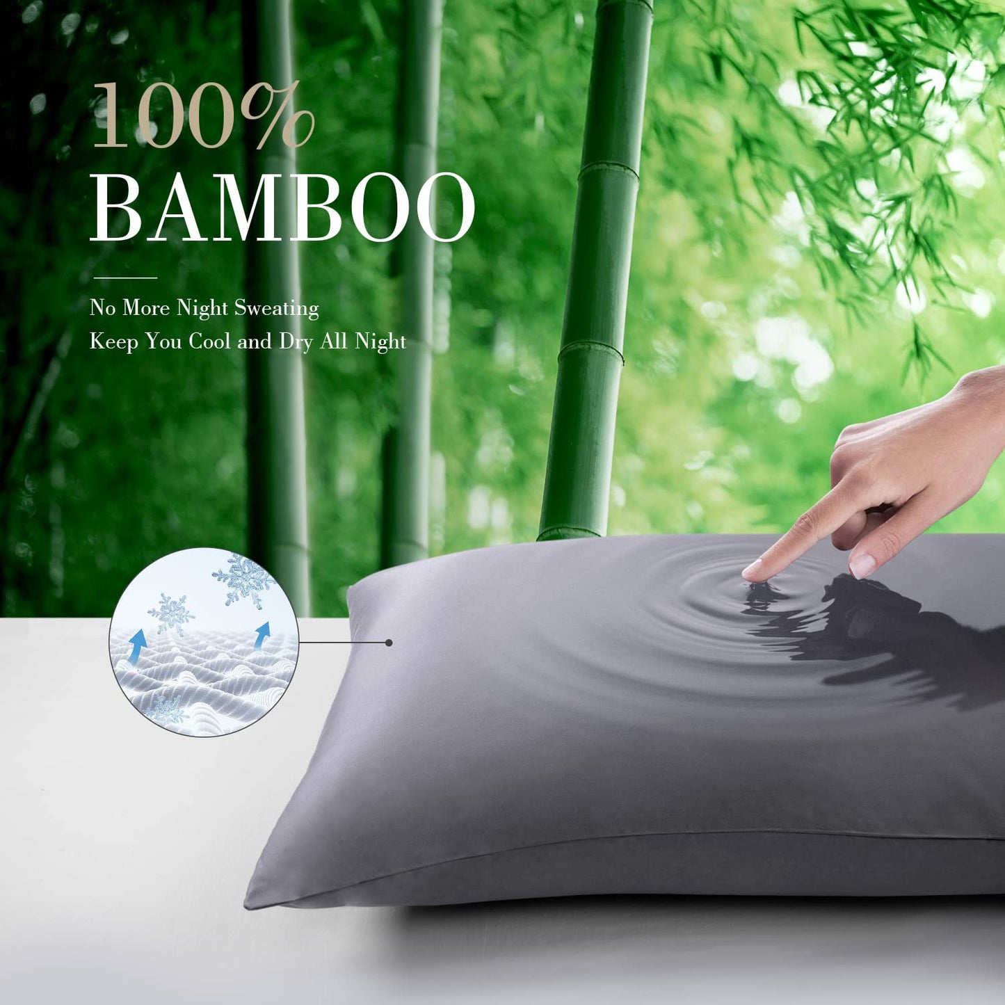 WishSmile Body Cooling Pillowcase Long Pillow Case Breathable Cool Silky Soft Rayon Derived from Bamboo Fabric,Hair and Skin Friendly,Dark Grey,1 Pack,20x54IN
