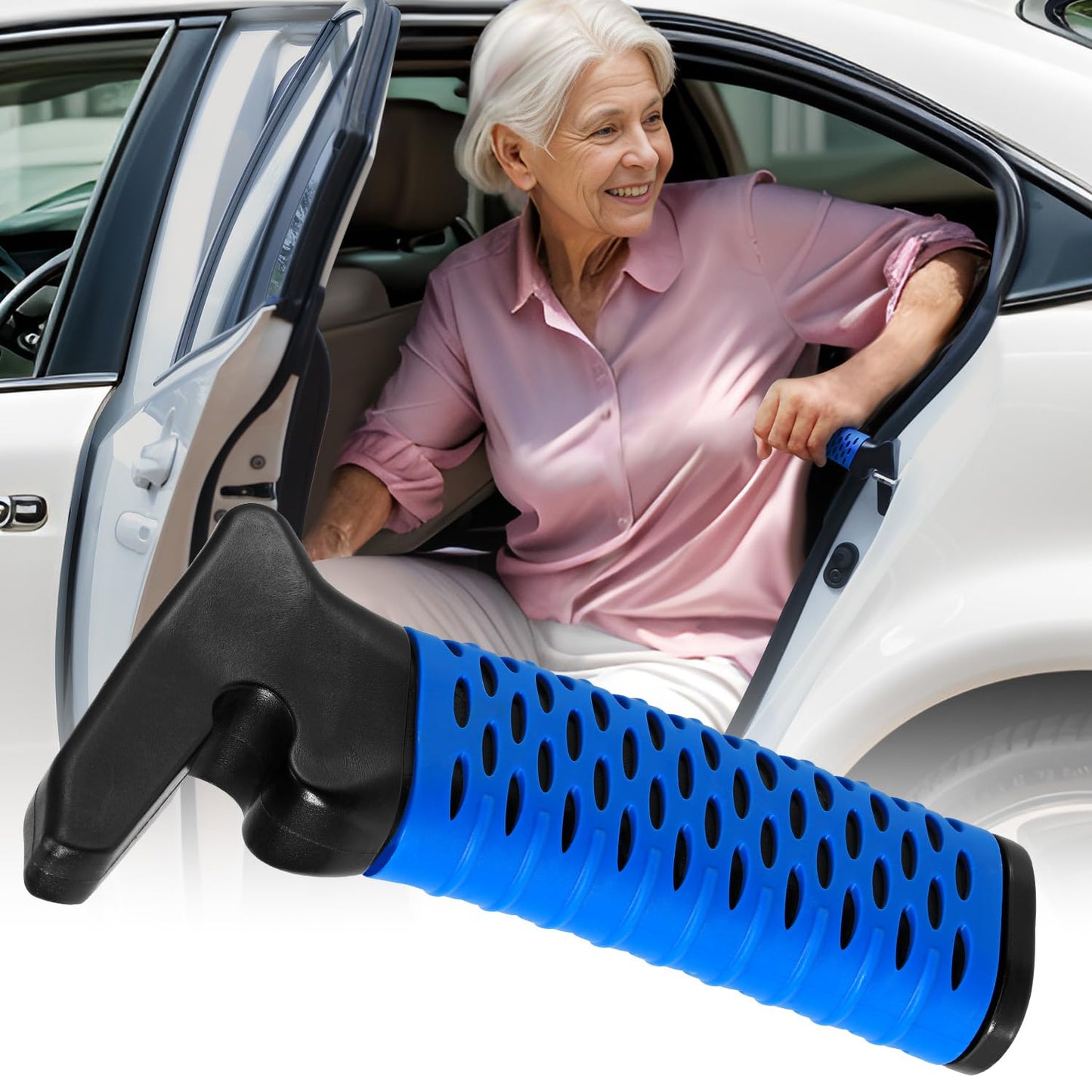 CAidRE Car Door Handle for Elderly, Car Handle Assist Support Handle, Portable Mobility Aids for Getting Out of Car, Auto Grab Cane for Seniors and Handicapped, 2 Pack