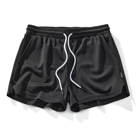 AIMPACT Mens Mesh Running Shorts Gym Athletic Workout Shorts for Men 3 inch Sports Shorts with Pocket（Black L）